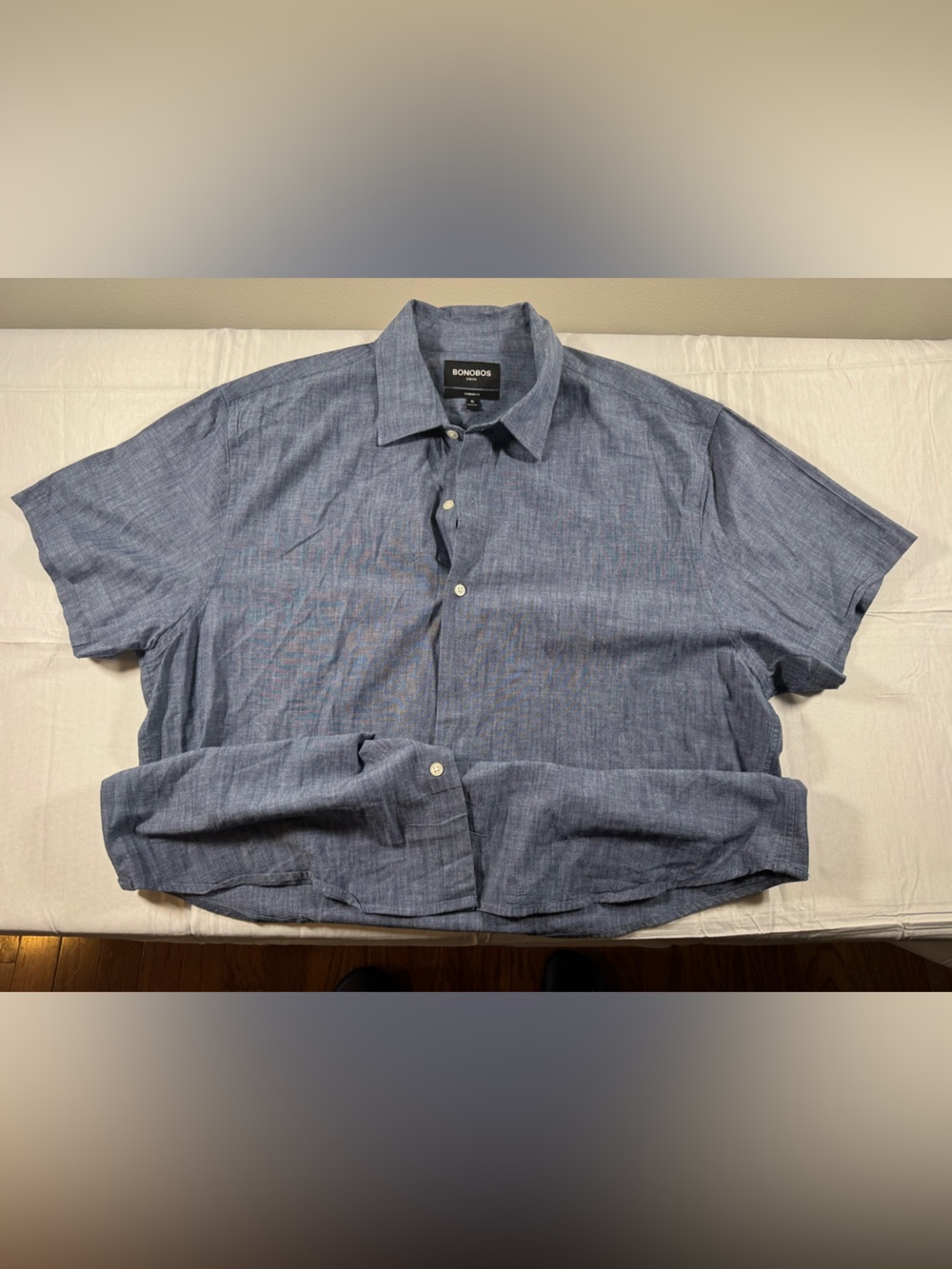 Bonobos Short-Sleeve Chambray Button-Down Shirt - Light Blue